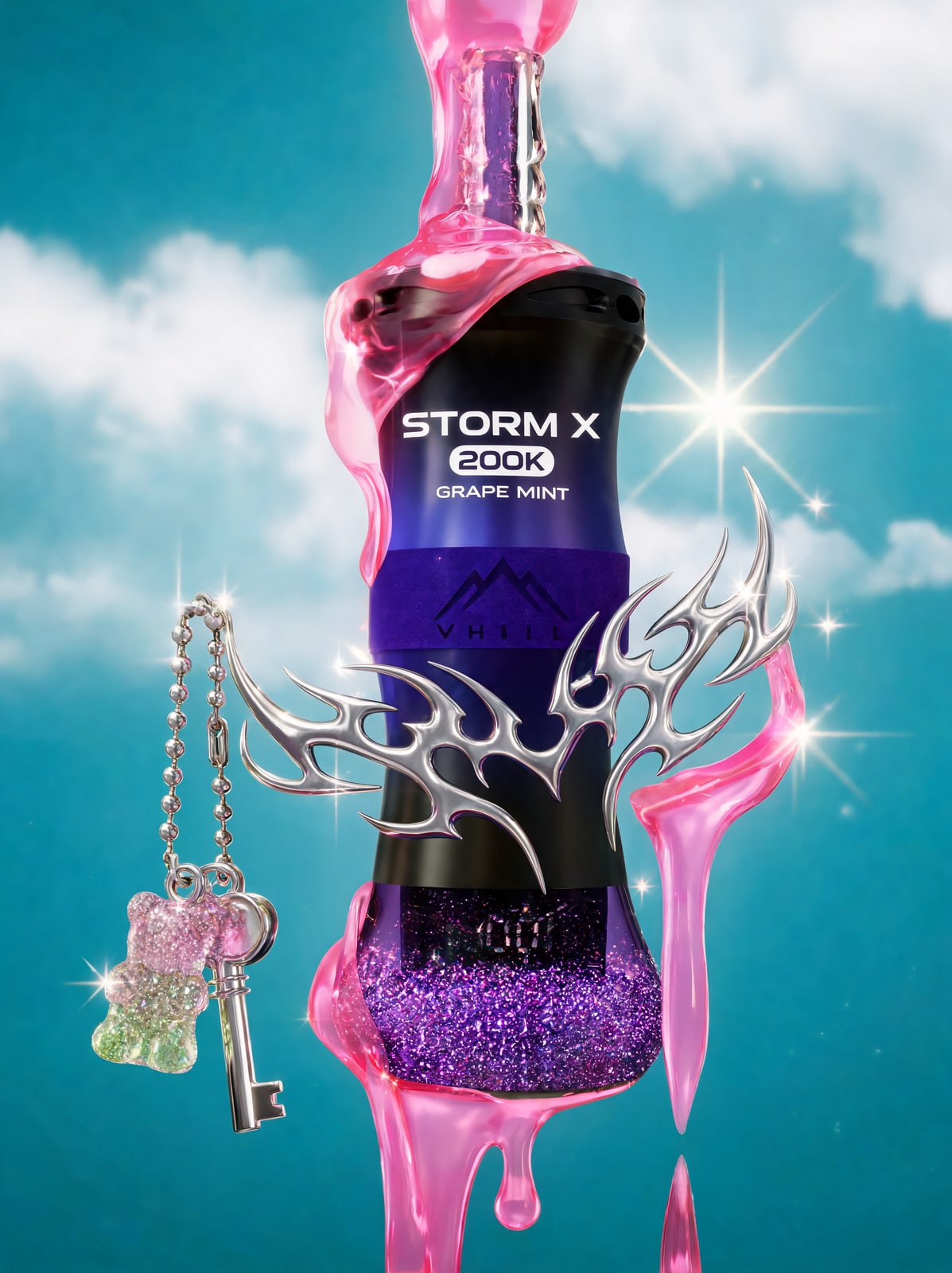 VHILL 【ニコパフ】VHILL ブイヒール STORM X 200,000パフ グレープミント